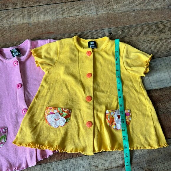 Hart Street Girls Floral Pocket Button-Up Tops - Yellow & Pink - L6X - Picture 5 of 8